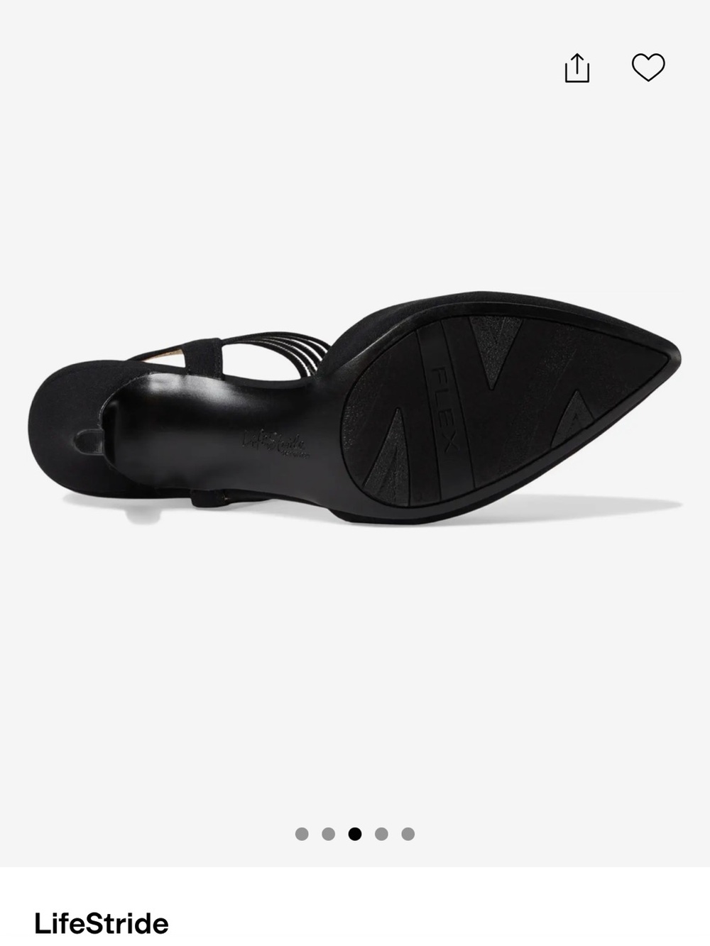 ❤️LAST CHANCE❤️ Life Stride Sanya Black Pointed-Toe Slingback Heels - Picture 2 of 7